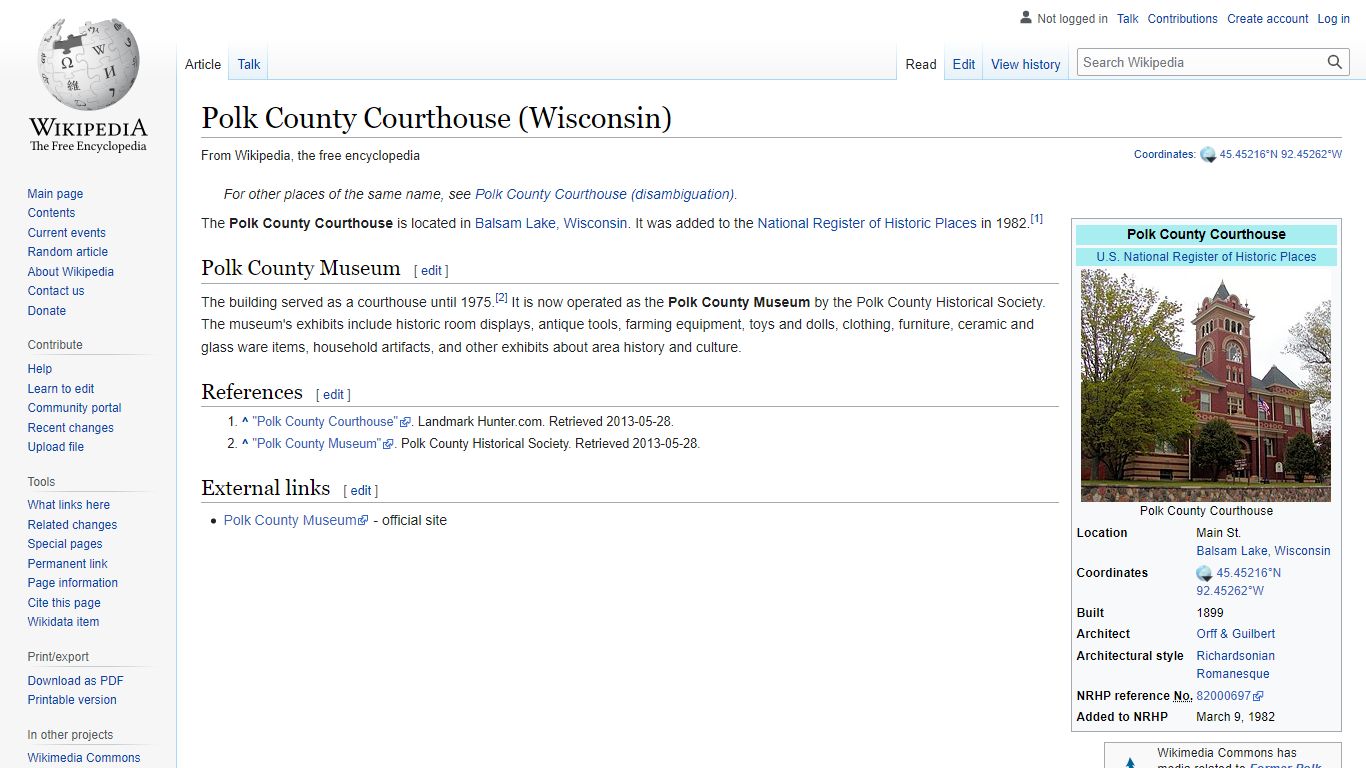 Polk County Courthouse (Wisconsin) - Wikipedia